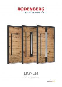 Lignum -Haustüren mit Echtholzoberfläche